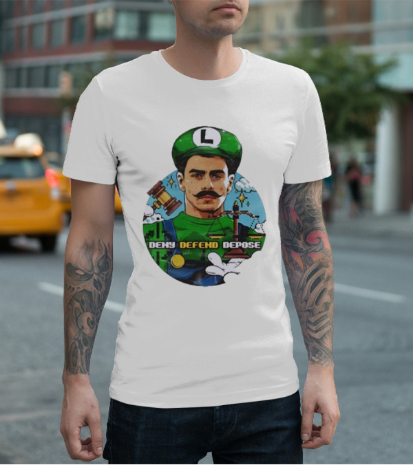 Nordacious Store Deny Defend Depose Mario Luigi Parody T-Shirt