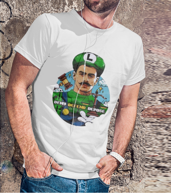 Nordacious Store Deny Defend Depose Mario Luigi Parody T-Shirt