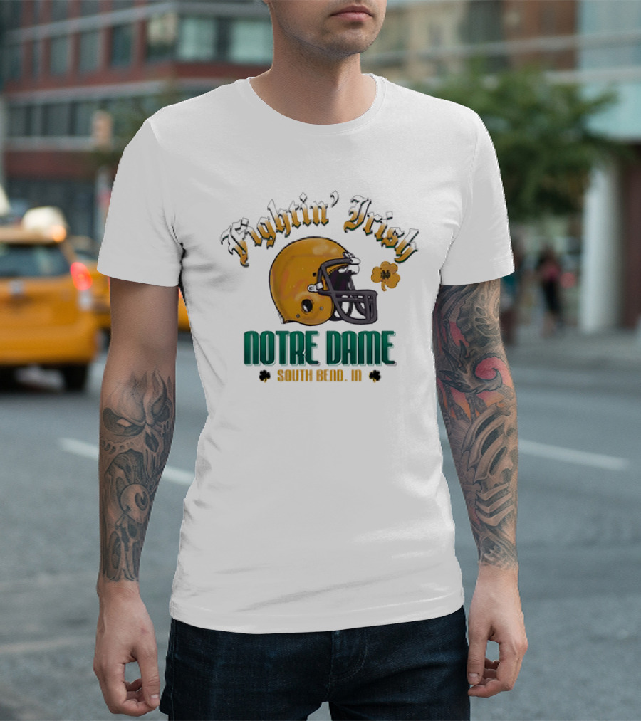 Fighting Irish Vintage Notre Dame Football South Bend IN Helmet Icon T-Shirt