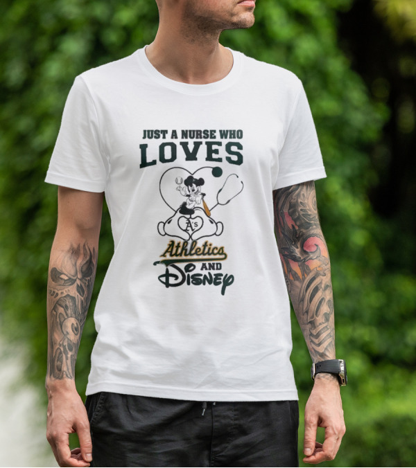 Oakland Athletics Disney Just A Nurse Who Loves Baseball 2025 T-Shirt