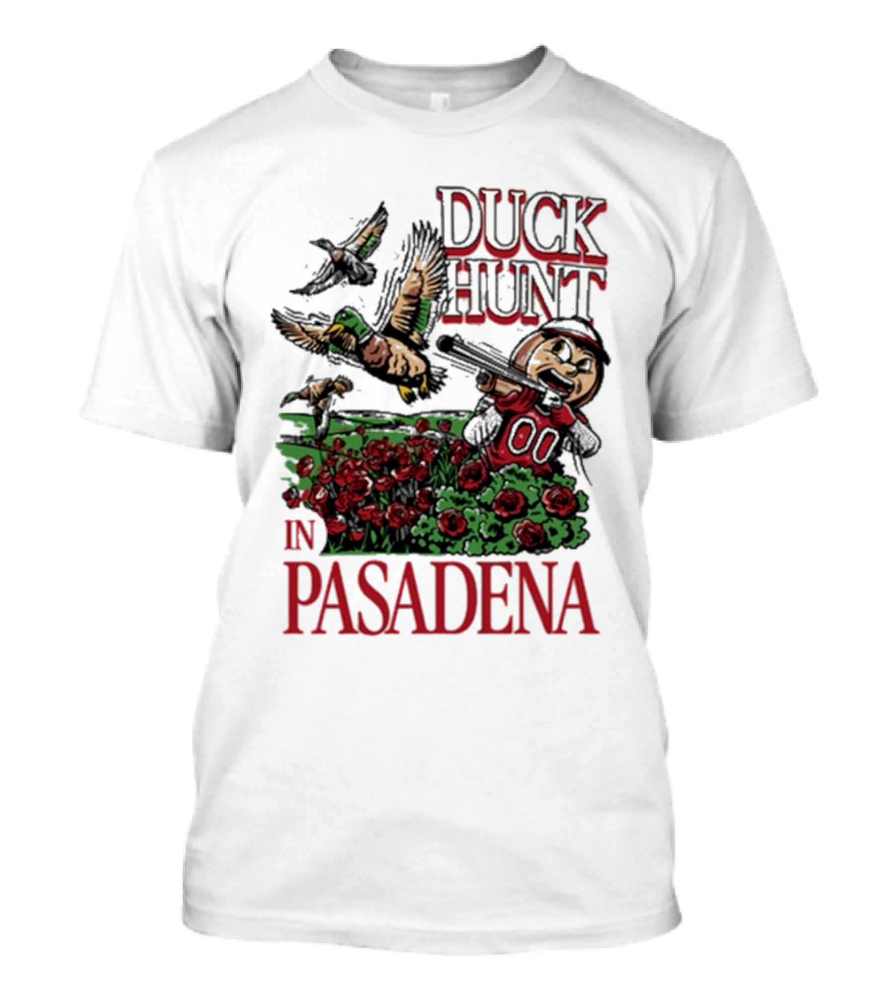 Duck Hunt In Pasadena Football Roses Retro Style T-Shirt