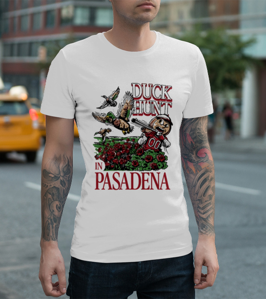 Duck Hunt In Pasadena Football Roses Retro Style T-Shirt