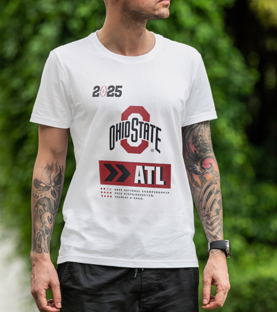 2025 Ohio State Buckeyes ATL College Football Playoff National Championship T-Shirt