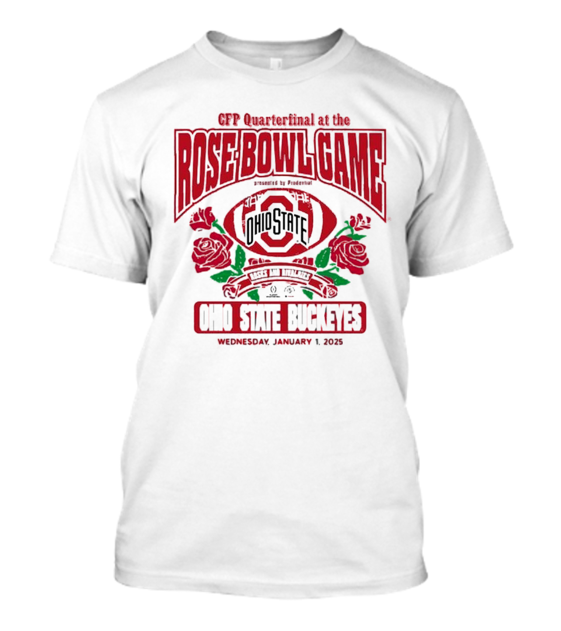 Ohio State Buckeyes College Football Playoff 2025 Rose Bowl Game Wednesday January 1 Ohio State University T-Shirt