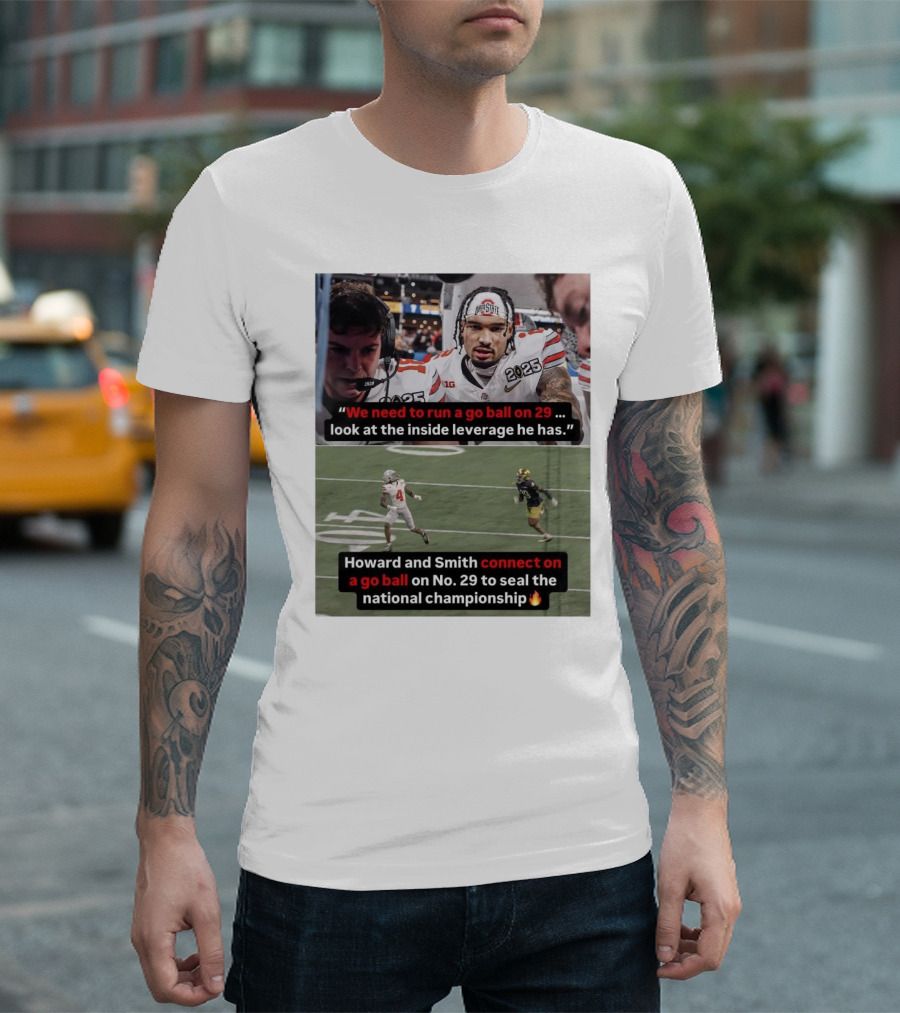 Ohio State Football Emeka Egbuka Strategy Howard And Smith Connect On Go Ball 29 National Championship T-Shirt