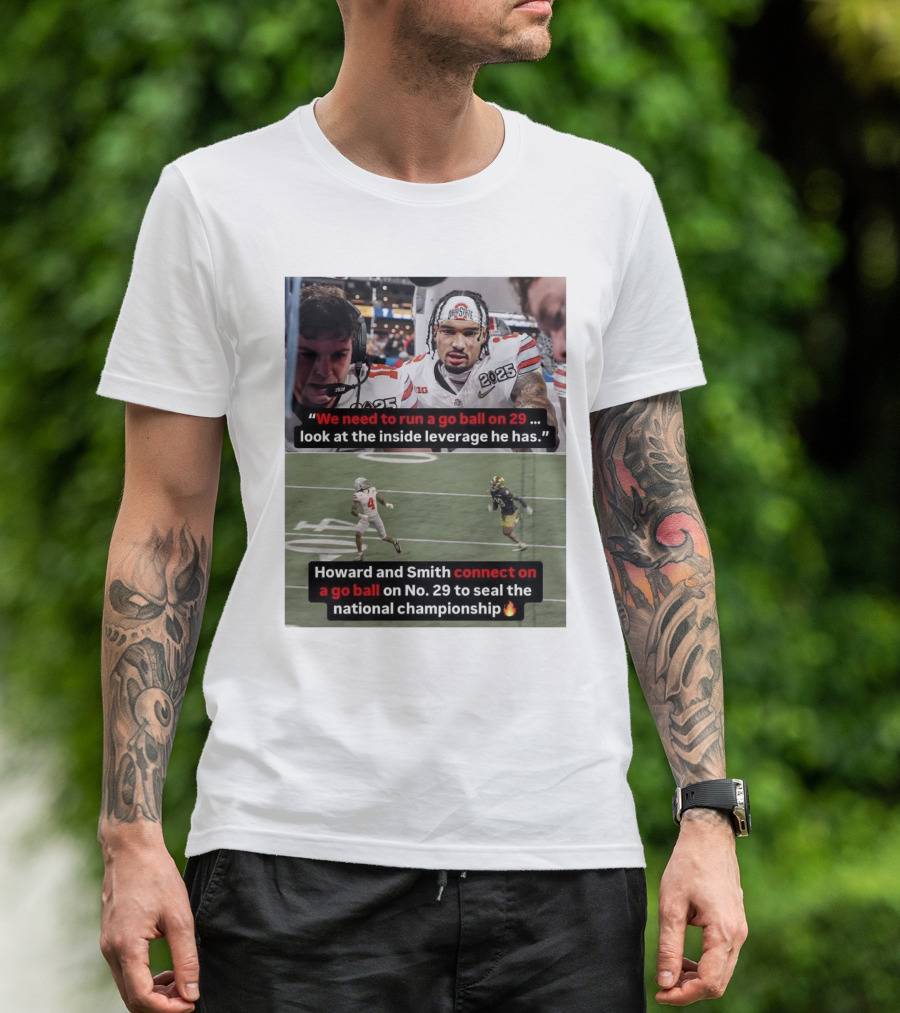 Ohio State Football Emeka Egbuka Strategy Howard And Smith Connect On Go Ball 29 National Championship T-Shirt