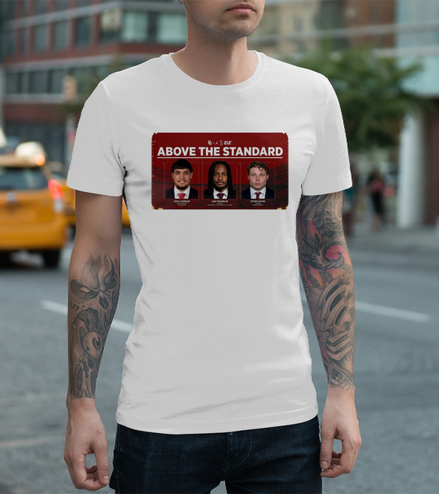 OU 212° Above The Standard Ivan Carreon Sam Franklin Peter Schuh Football T-Shirt