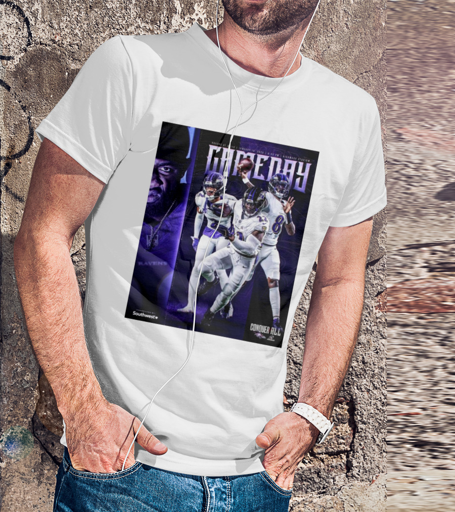 Ravens At Bills January 19 2025 Highmark Stadium Gameday Conquer All NFL Playoffs T-Shirt