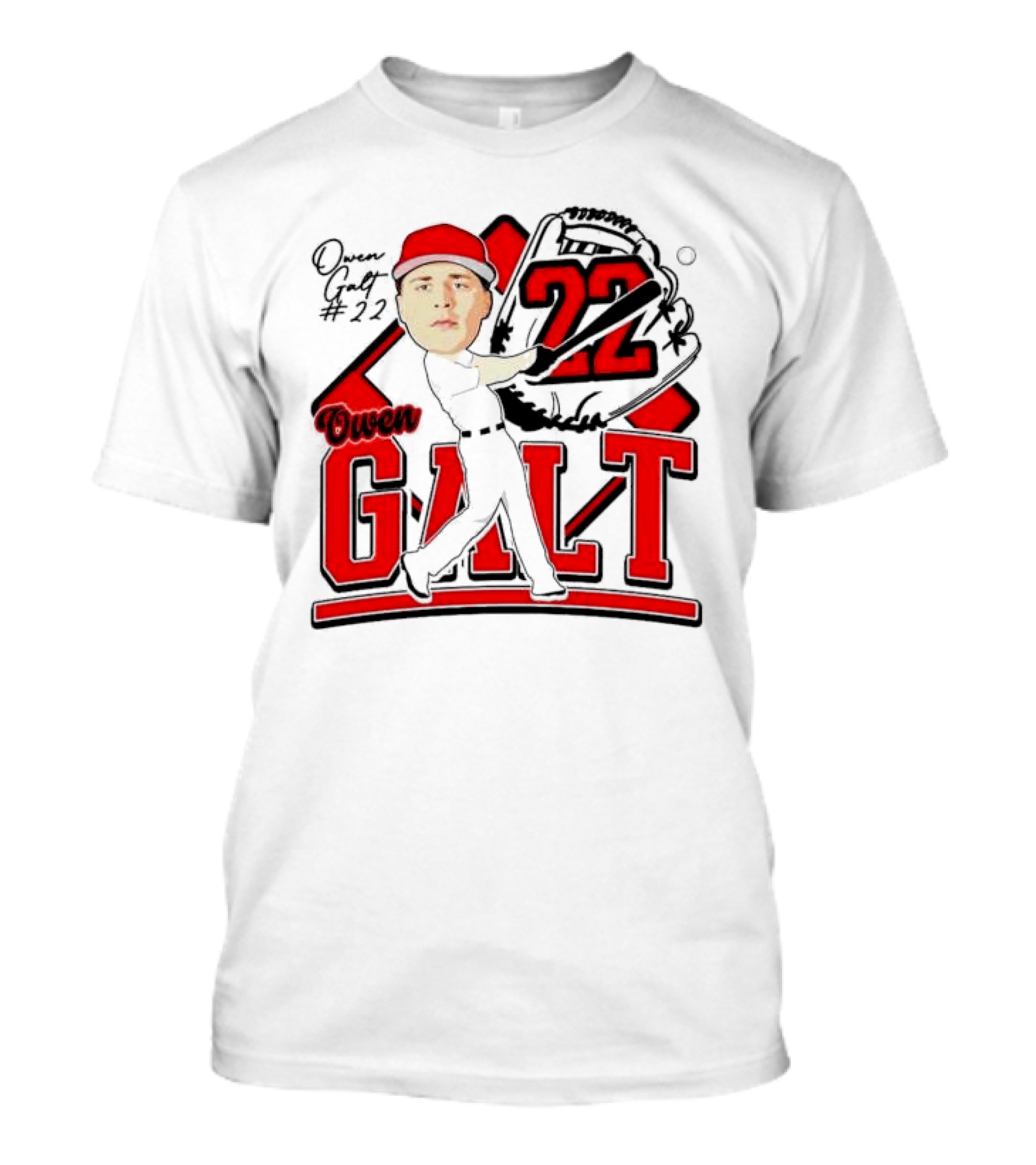 Owen Galt 22 Louisiana Ragin Cajuns Baseball Player Caricature T-Shirt
