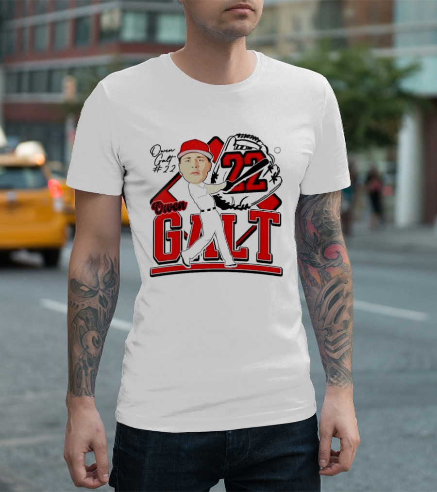 Owen Galt 22 Louisiana Ragin Cajuns Baseball Player Caricature T-Shirt