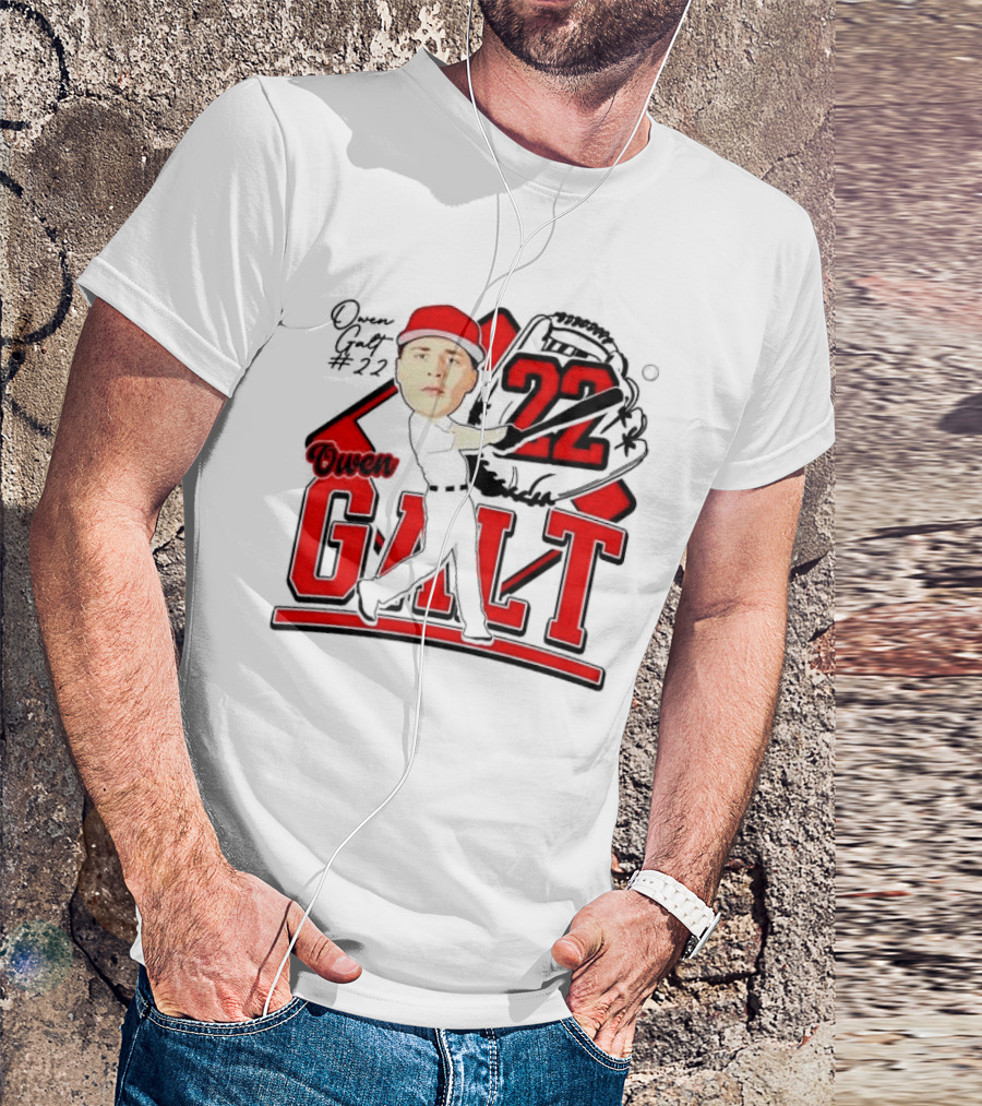 Owen Galt 22 Louisiana Ragin Cajuns Baseball Player Caricature T-Shirt