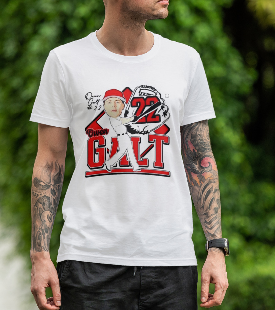 Owen Galt 22 Louisiana Ragin Cajuns Baseball Player Caricature T-Shirt