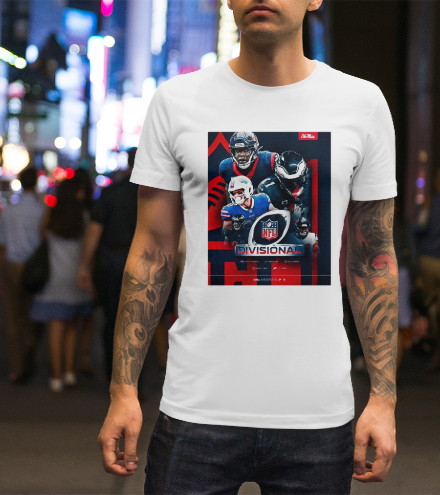 Ole Miss Football NFL Divisional Round Tavius Robinson Dawson Knox Nick Broeker Laremy Tunsil T-Shirt
