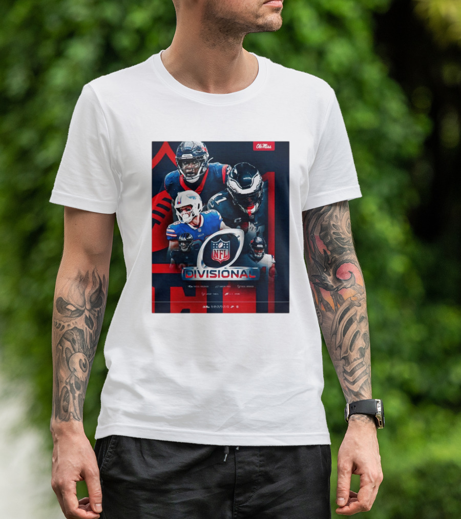Ole Miss Football NFL Divisional Round Tavius Robinson Dawson Knox Nick Broeker Laremy Tunsil T-Shirt