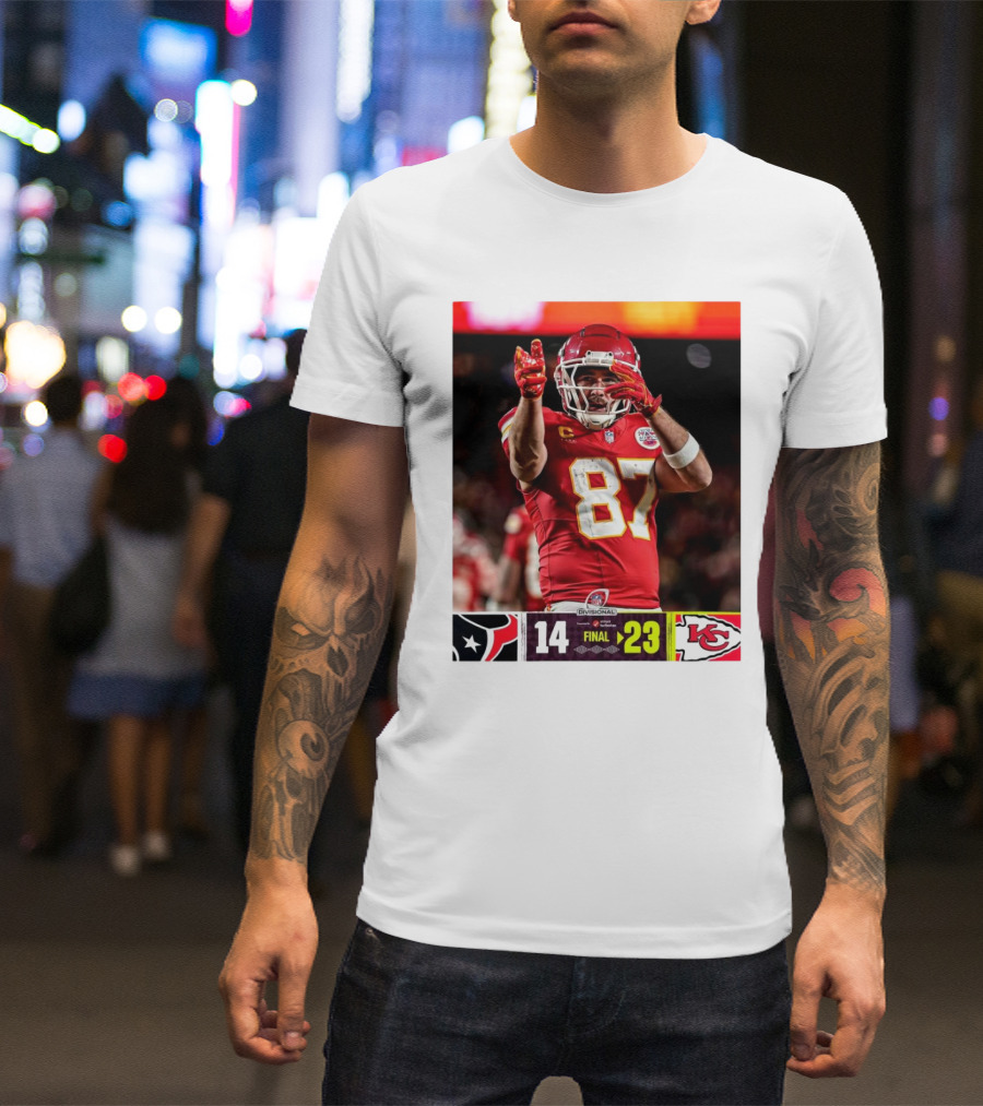 Kansas City Chiefs Defeat Houston Texans 23-14 NFL Divisional Victory T-Shirt