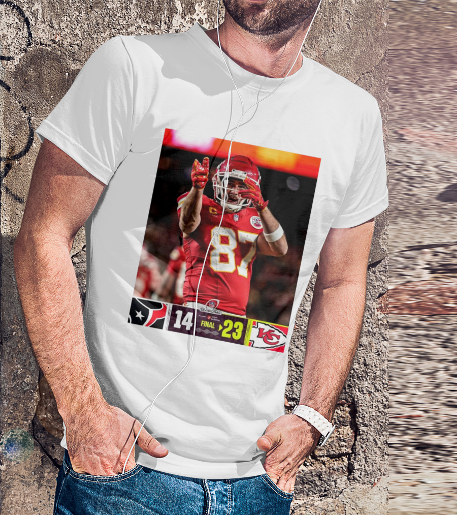 Kansas City Chiefs Defeat Houston Texans 23-14 NFL Divisional Victory T-Shirt