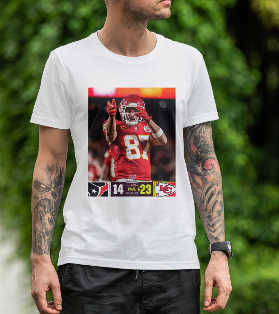 Kansas City Chiefs Defeat Houston Texans 23-14 NFL Divisional Victory T-Shirt