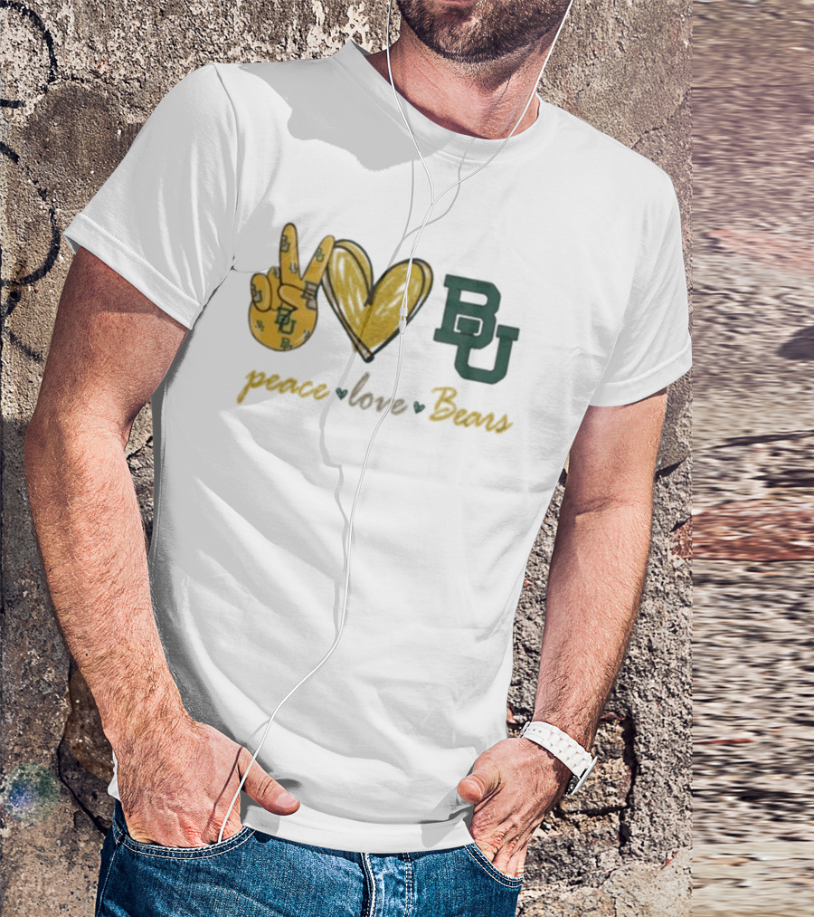 Peace Love BU Bears T-Shirt