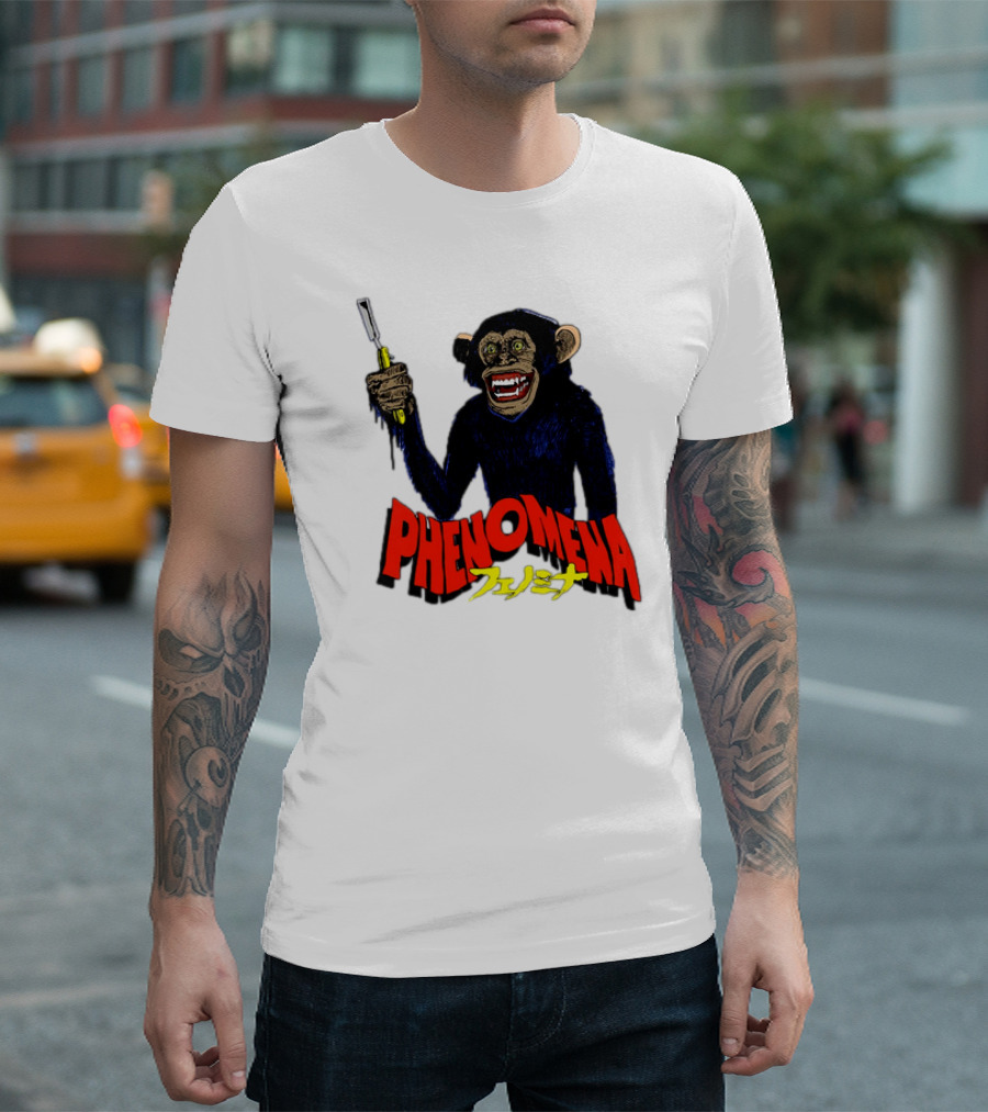 Phenomena フェノミナ Monkey Holding Razor T-Shirt