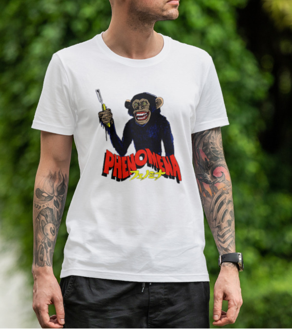 Phenomena フェノミナ Monkey Holding Razor T-Shirt