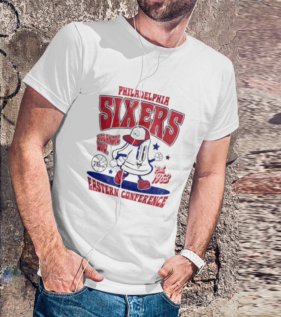 Philadelphia 76ers Sixers Founded 1963 Eastern Conference Mascot Skateboard T-Shirt