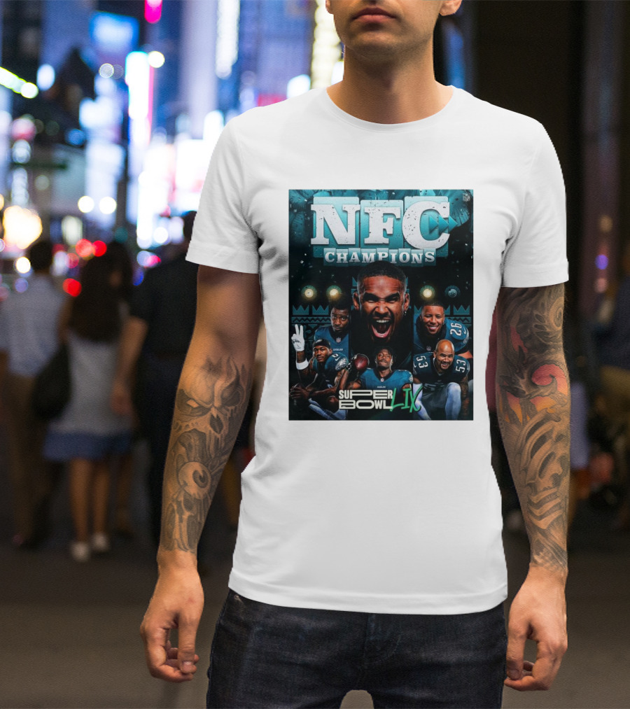 NFC Champions Philadelphia Eagles Super Bowl LIX Victory Celebration T-Shirt
