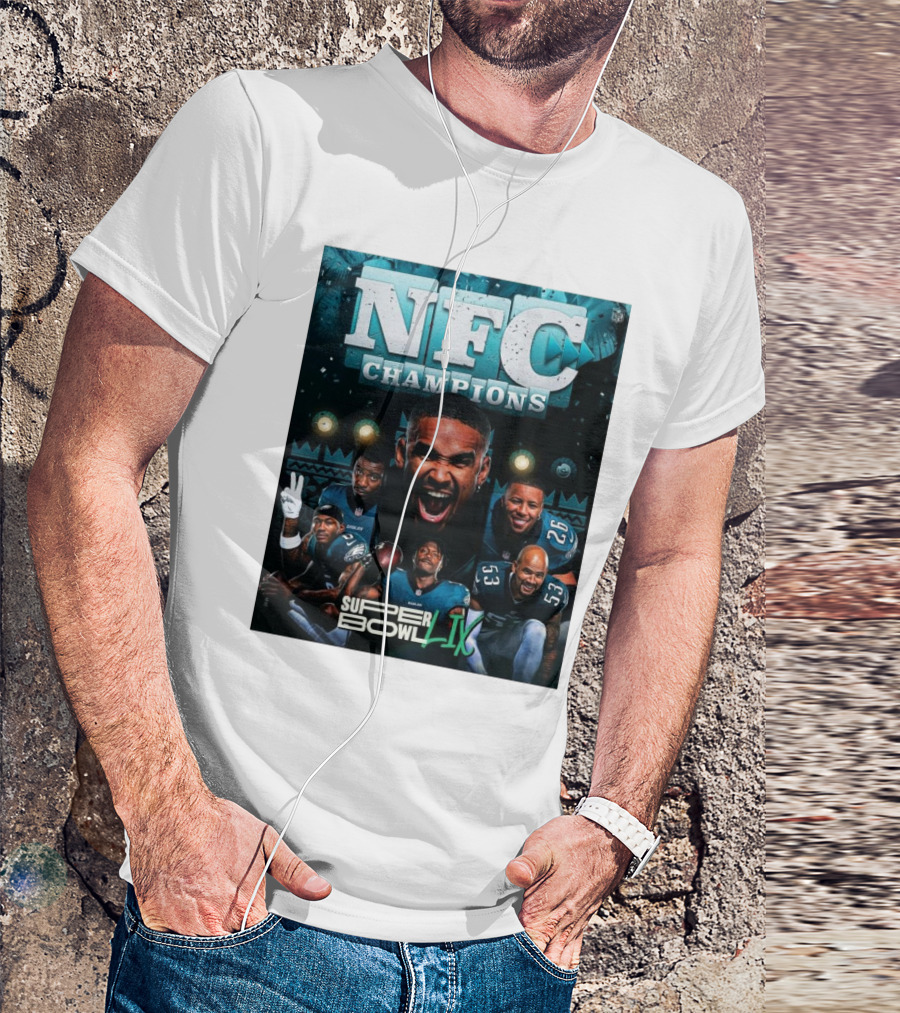 NFC Champions Philadelphia Eagles Super Bowl LIX Victory Celebration T-Shirt