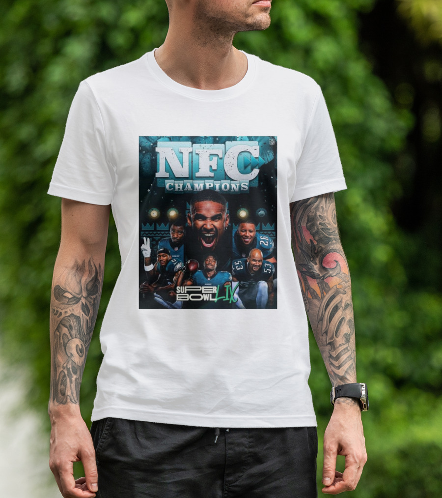 NFC Champions Philadelphia Eagles Super Bowl LIX Victory Celebration T-Shirt