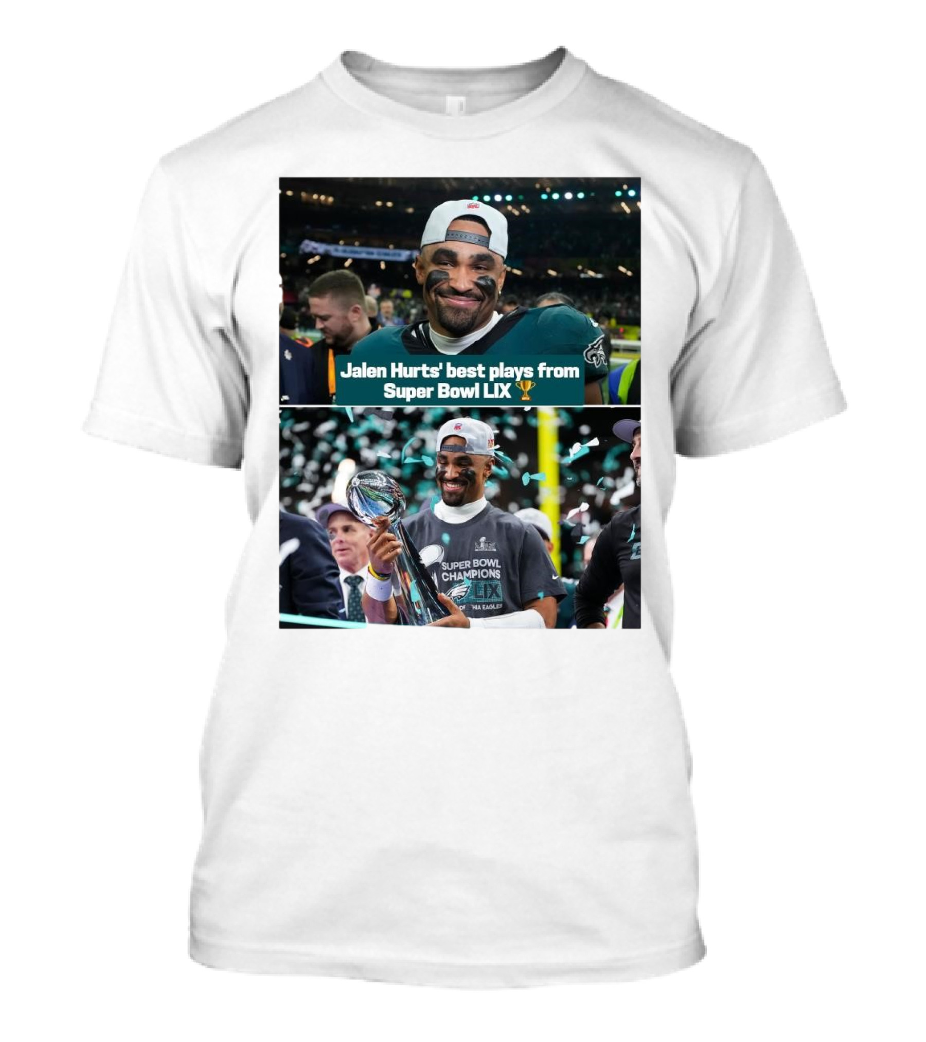 Jalen Hurts Best Plays And Super Bowl LIX Champion Celebration Philadelphia Eagles T-Shirt