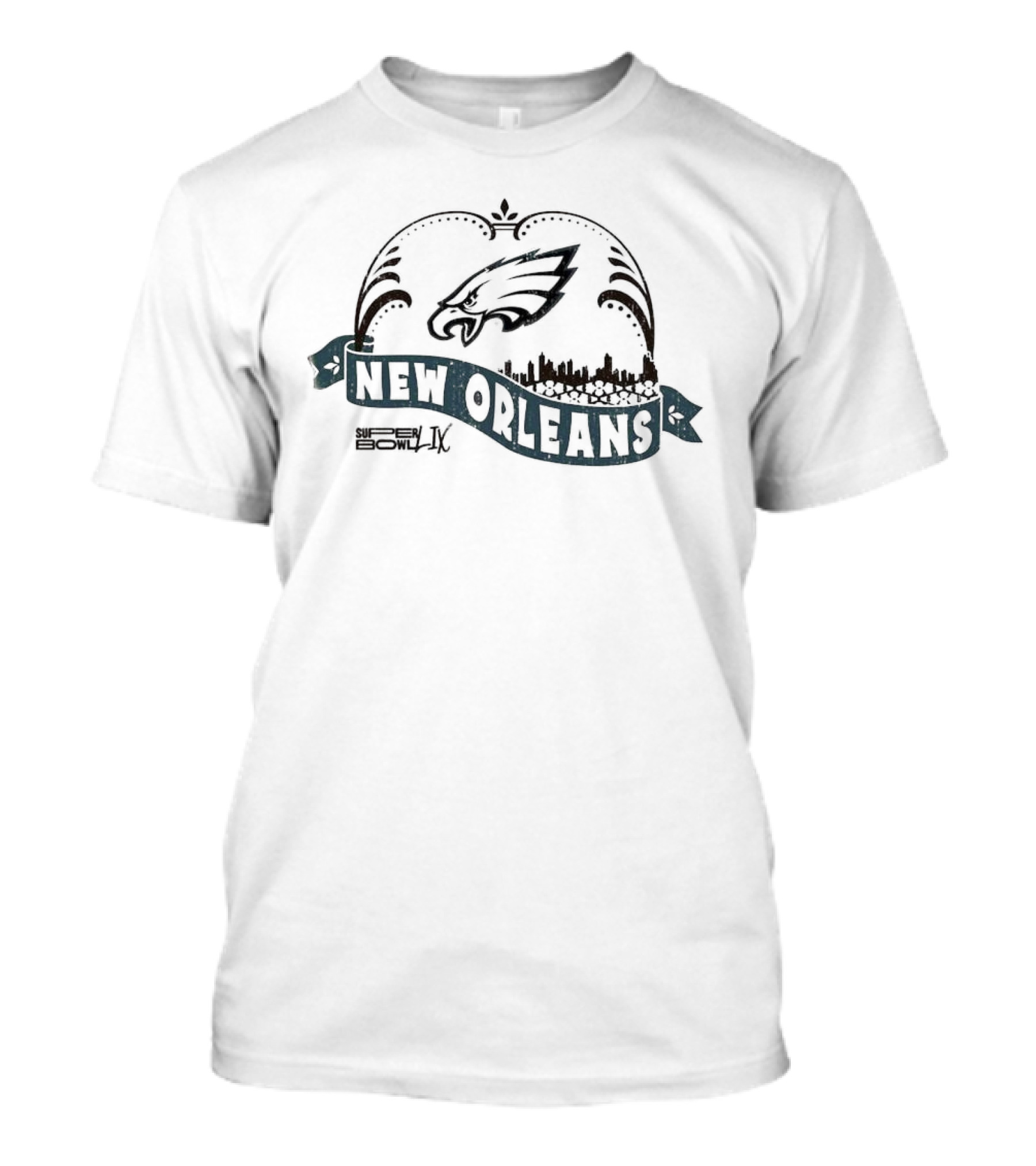 Philadelphia Eagles Majestic Threads Super Bowl LIX New Orleans Fleur-de-Lis Banner T-Shirt