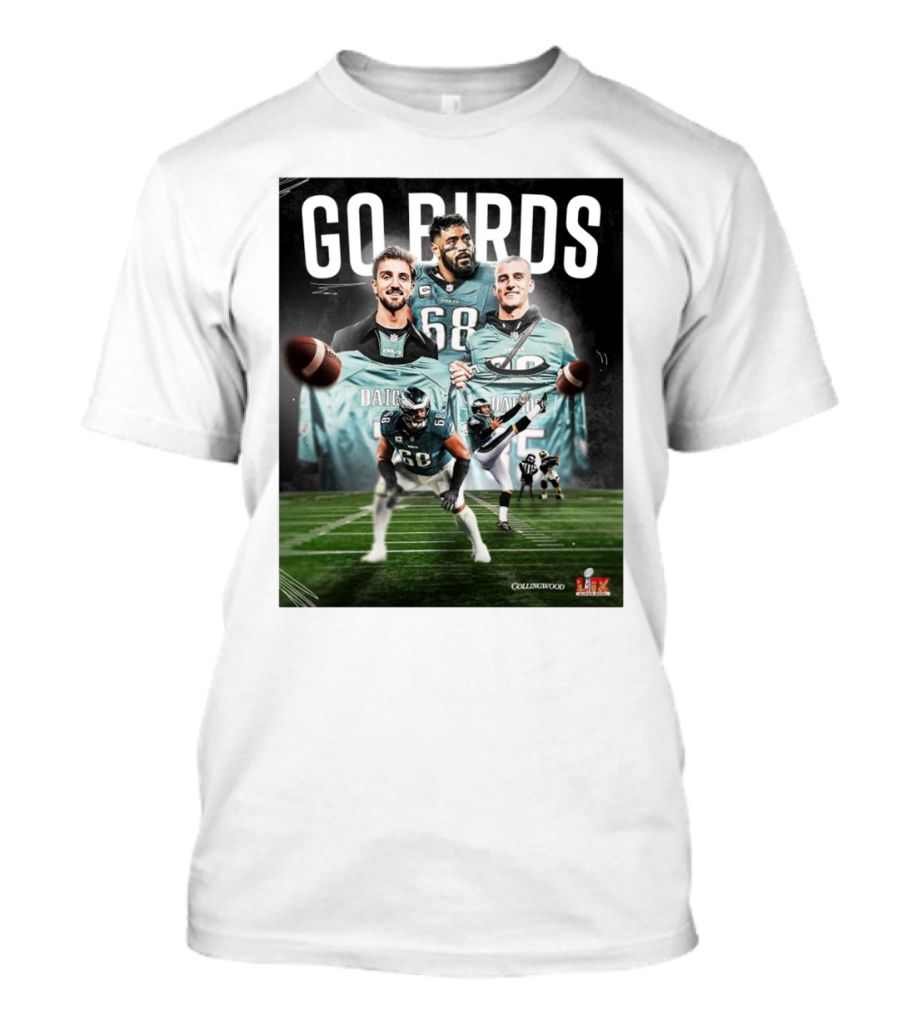 Go Birds Philadelphia Eagles Nick Daicos Josh Daicos L.J Mailata Super Bowl LIX Collingwood T-Shirt
