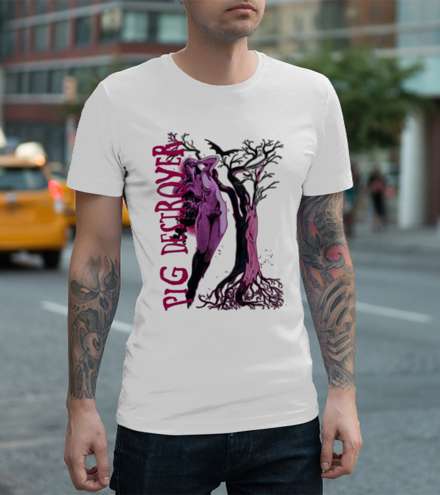 Pig Destroyer The Depths Sinister Pink Woman Abstract Tree T-Shirt