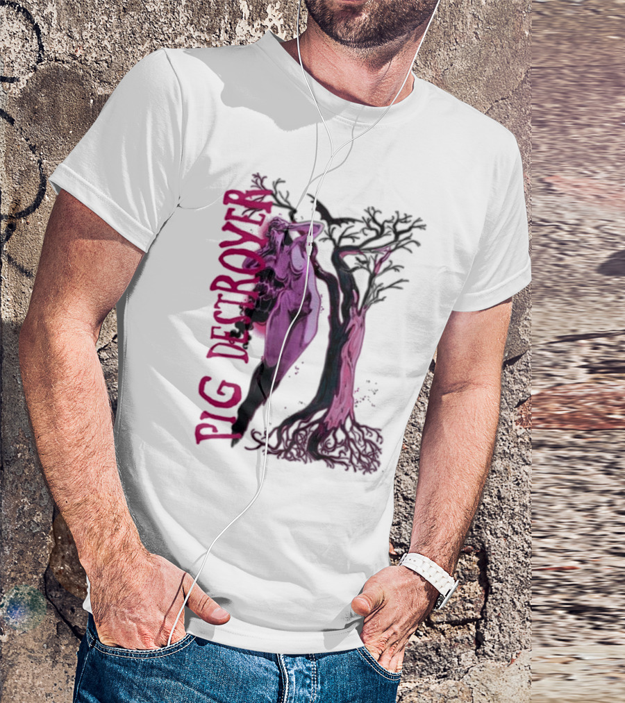 Pig Destroyer The Depths Sinister Pink Woman Abstract Tree T-Shirt