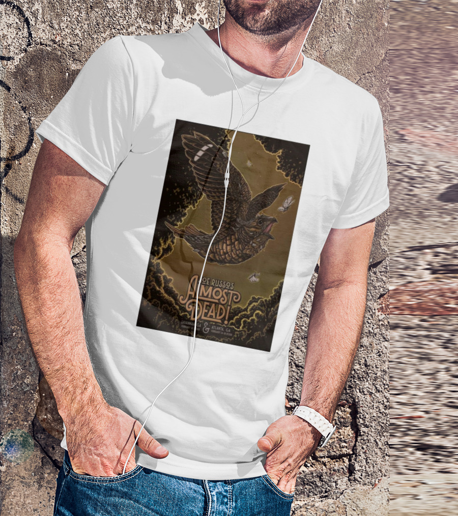 Joe Russo's Almost Dead 2025 Tour Savannah And Atlanta Dates With Owl And Moths Imagery T-Shirt