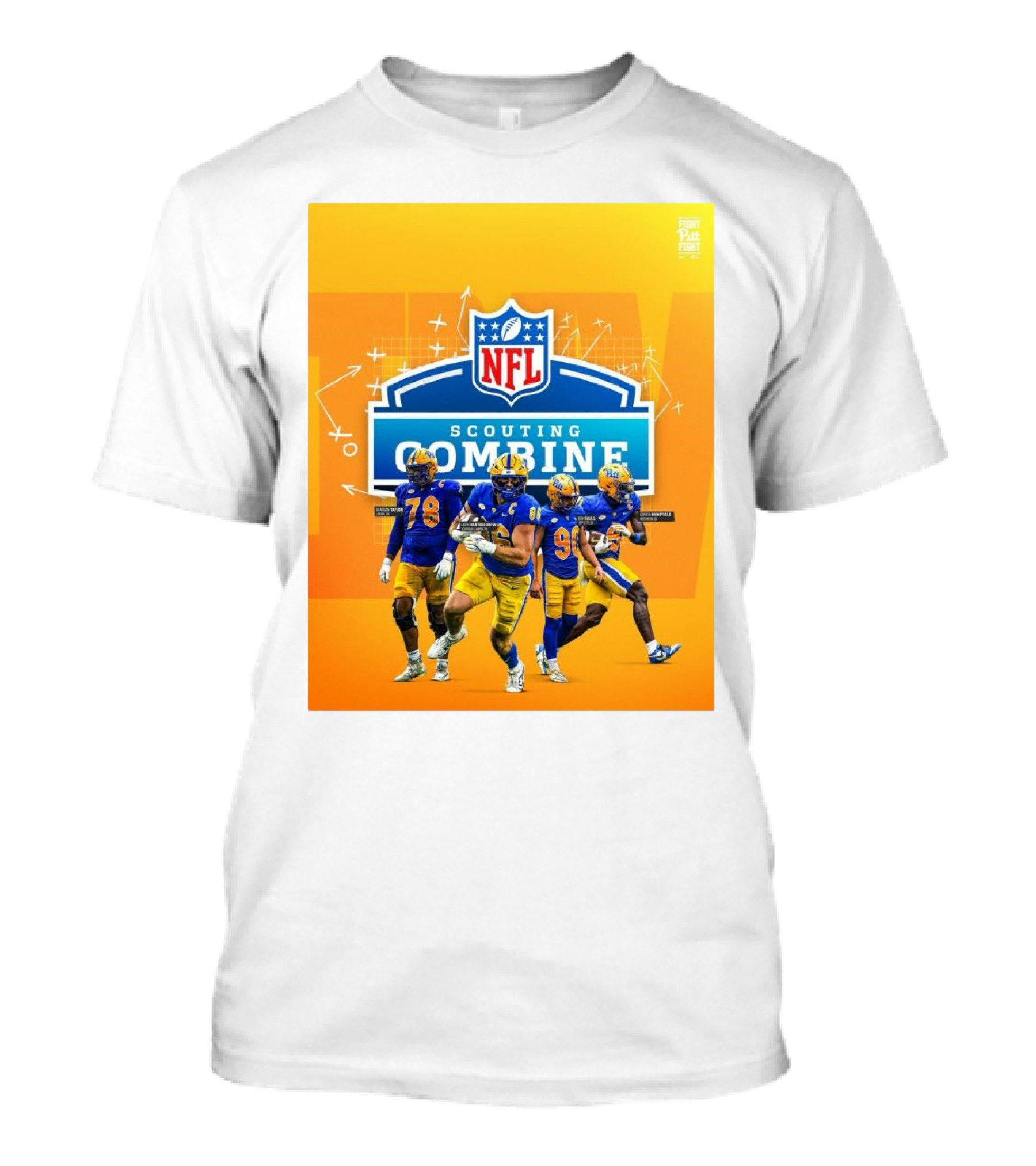 Pitt Panthers NFL Scouting Combine Branson Taylor Gavin Bartholomew Ben Sauls Konata Mumpfield Football T-Shirt
