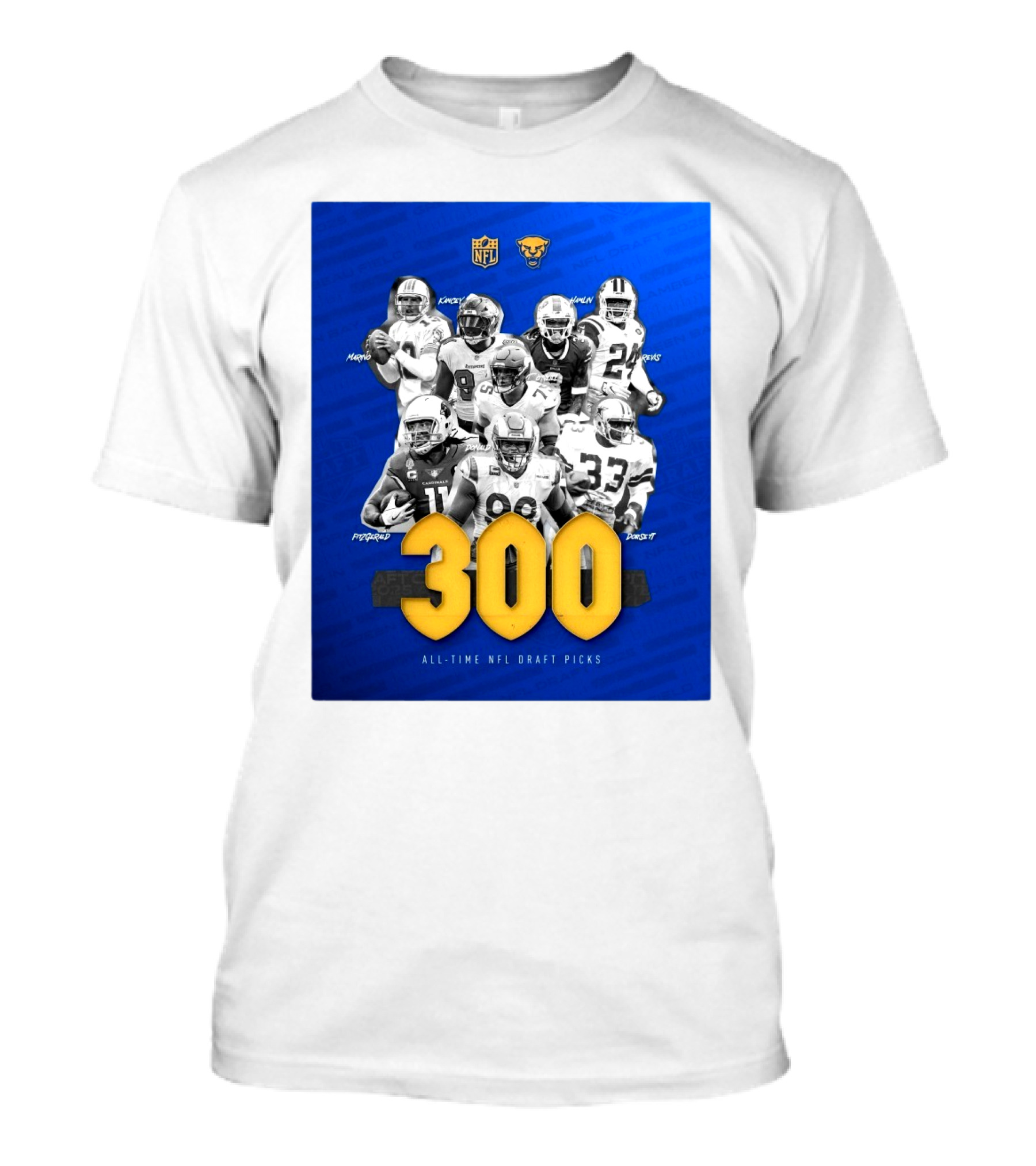 Pittsburgh Panthers Football 300 NFL Draft Picks Marino Revis O'Neill T-Shirt