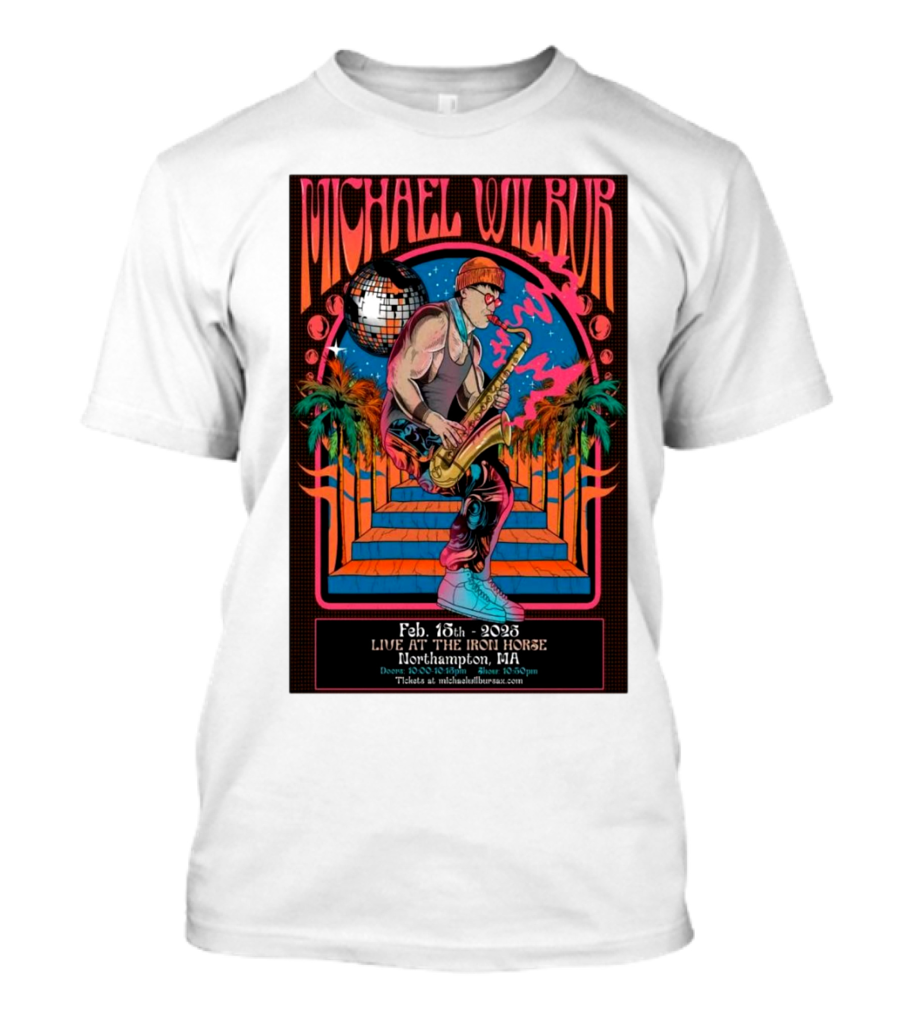 Michael Wilbur Live At The Iron Horse Northampton MA February 15 2025 Retro Disco Vibe T-Shirt