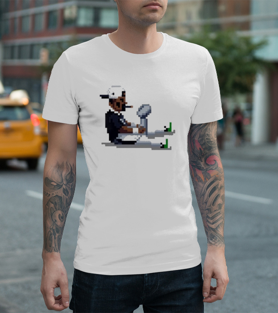 Pixel Pigkin Jalen Champs 2025 Smoking Pixel Art Character with Trophy T-Shirt
