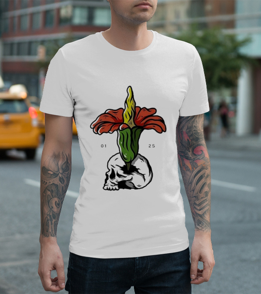 Plain Corpse Flower Skulled Candle T-Shirt
