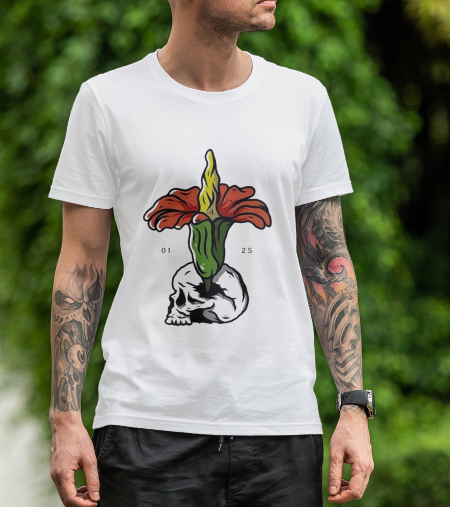 Plain Corpse Flower Skulled Candle T-Shirt