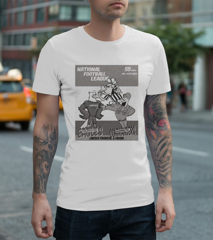 National Football League Philadelphia Eagles Vs Washington Commanders Lincoln Financial Stadium Jan 26th 2025 50 Cents T-Shirt
