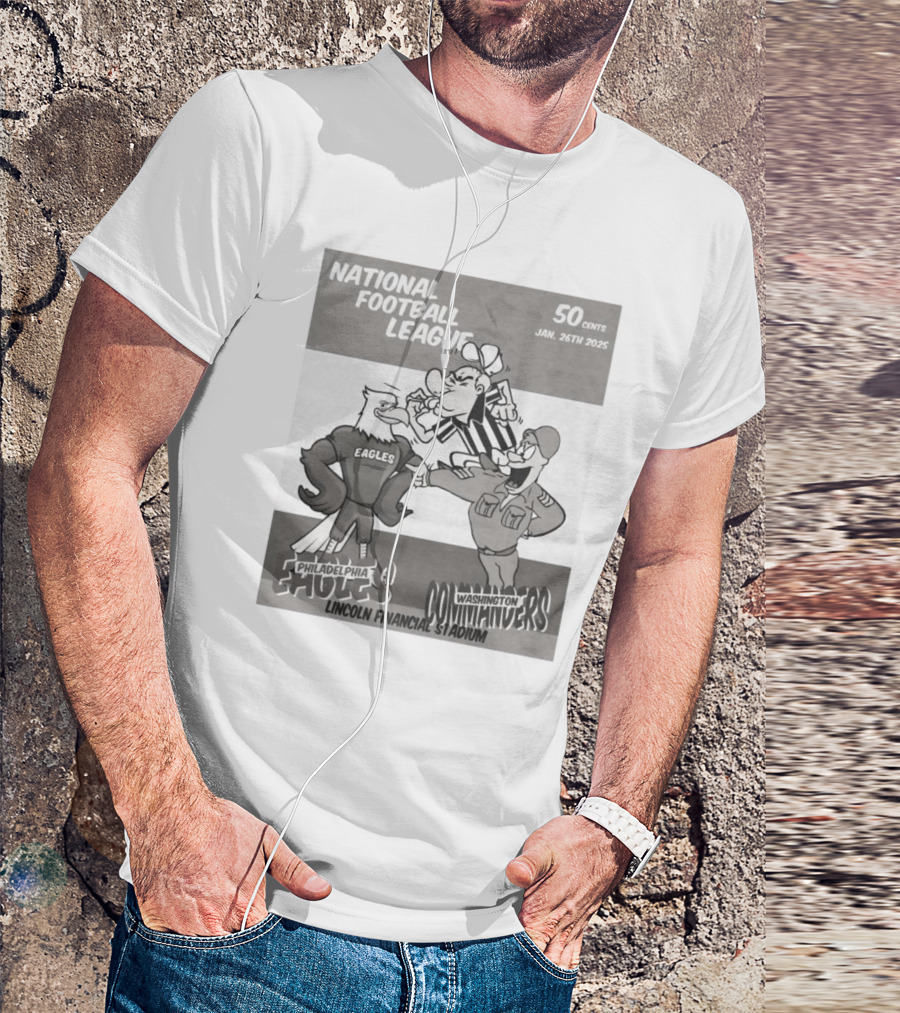 National Football League Philadelphia Eagles Vs Washington Commanders Lincoln Financial Stadium Jan 26th 2025 50 Cents T-Shirt