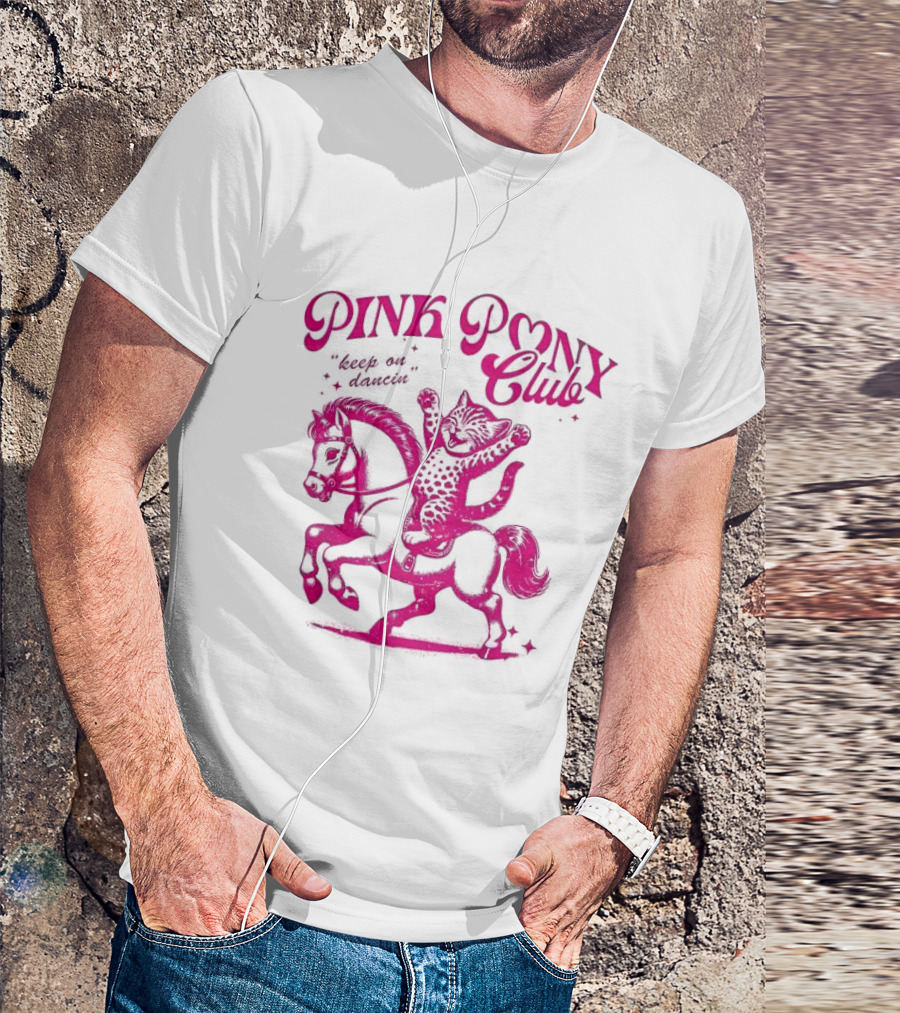Pink Pony Club Cat Lover Disco Retro Birthday T-Shirt