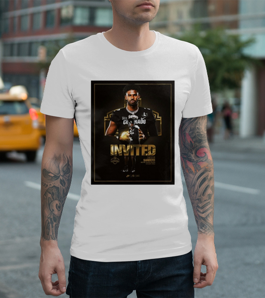 Invited Shedeur Sanders Colorado Buffaloes 2025 NFL Scouting Combine Indiana T-Shirt