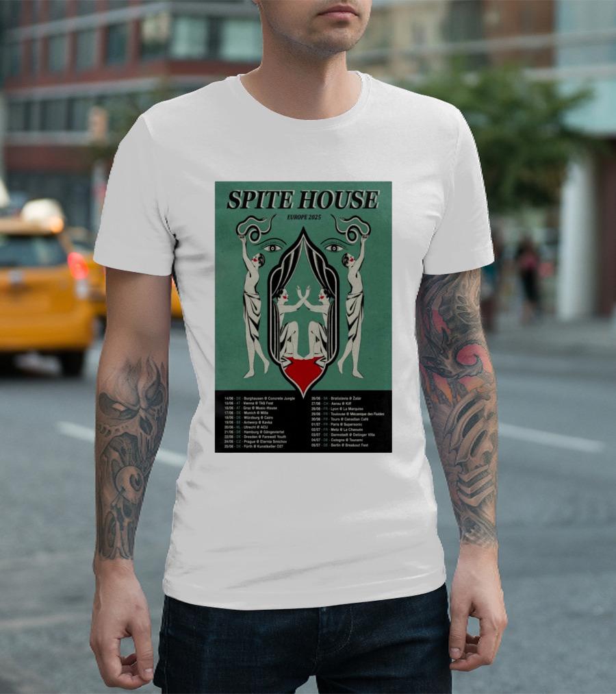 SPITE HOUSE Europe 2025 Tour Dates Burghausen Concrete Jungle Vienna TAS Fest Munich Feierwerk Wurzburg Cairo T-Shirt