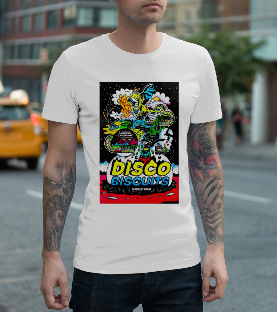 Disco Biscuits Bubble Tour Midtown Ballroom Bend OR January 19 2025 Dragon Fire Imagery T-Shirt