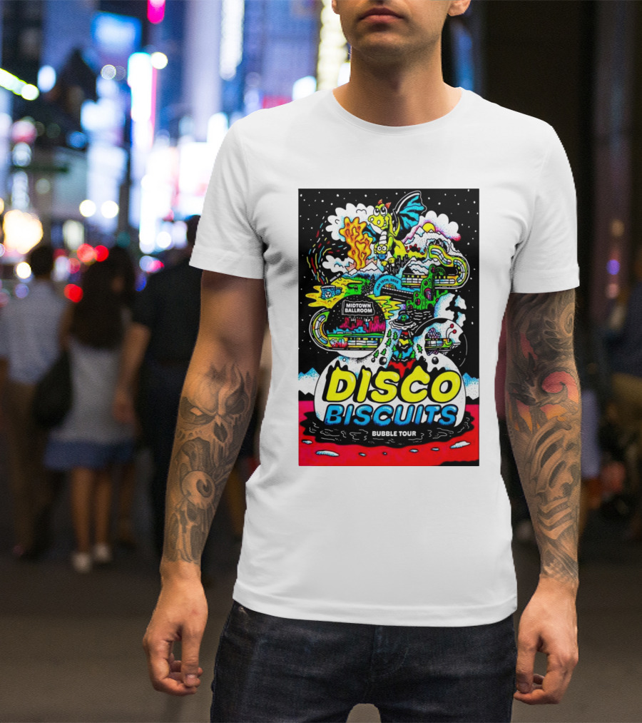 Disco Biscuits Bubble Tour Midtown Ballroom Bend OR January 19 2025 Dragon Fire Imagery T-Shirt