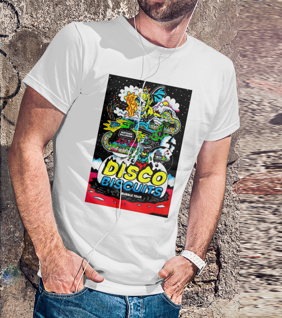 Disco Biscuits Bubble Tour Midtown Ballroom Bend OR January 19 2025 Dragon Fire Imagery T-Shirt