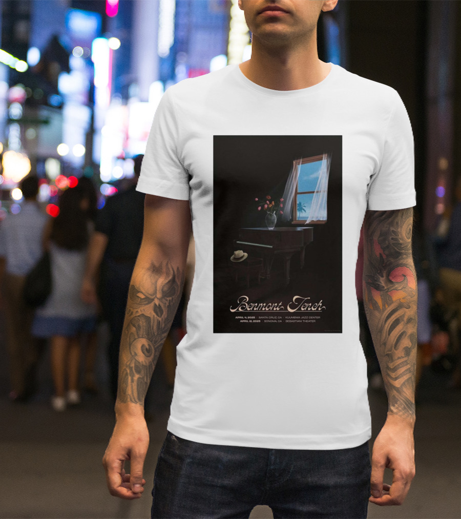 Benmont Tench Santa Cruz California Kuumbwa Jazz Center April 4 2025 Tour T-Shirt