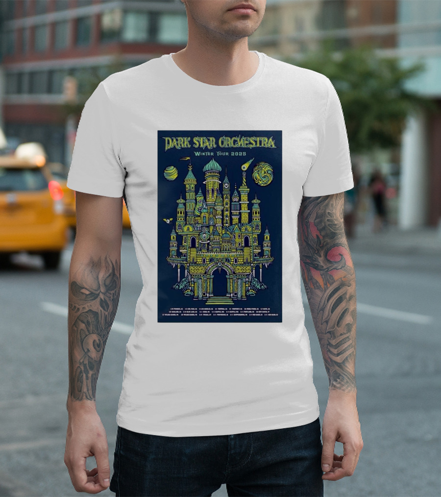 Dark Star Orchestra Winter Tour 2025 Phoenix Arizona Del Mar California Fantasy Castle Artwork T-Shirt